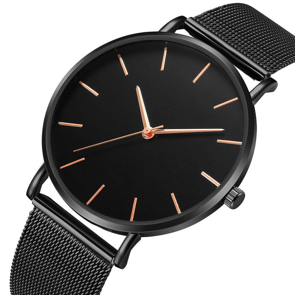 image-Hot selling men's fashion simple no LOGO watch mesh strap quartz watch student watch wristwatch