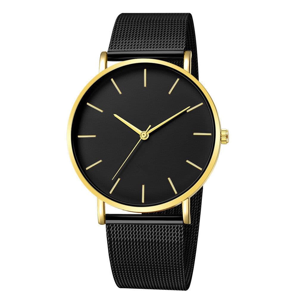 image-Hot selling men's fashion simple no LOGO watch mesh strap quartz watch student watch wristwatch