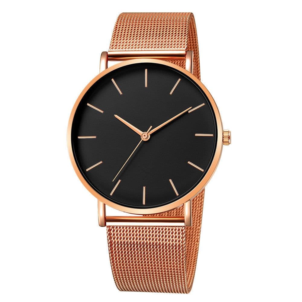 image-Hot selling men's fashion simple no LOGO watch mesh strap quartz watch student watch wristwatch