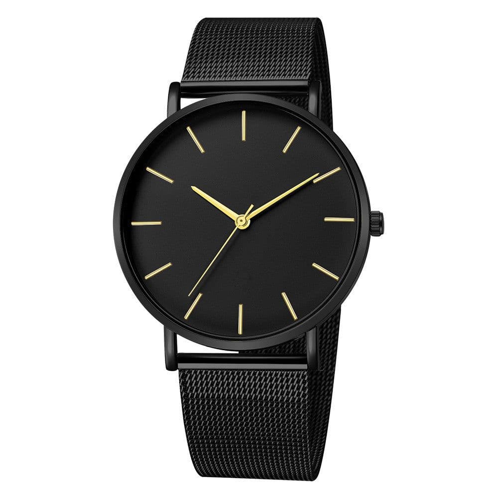 image-Hot selling men's fashion simple no LOGO watch mesh strap quartz watch student watch wristwatch