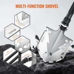 image-VEVOR Survival Shovel, 11 in 1 Camping Shovel Folding Multitool, Military Grade Portable Compact Tactical Shovel, Multifunction for Off-Roading, Camping, Hiking, Outdoor, Survivalist and Emergency