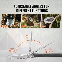image-VEVOR Survival Shovel, 11 in 1 Camping Shovel Folding Multitool, Military Grade Portable Compact Tactical Shovel, Multifunction for Off-Roading, Camping, Hiking, Outdoor, Survivalist and Emergency