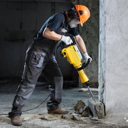 image-VEVOR Demolition Jack Hammer, 2200W Electric Jackhammer Heavy Duty, 1350 BPM Jack Hammer Concrete Breaker, with 1 Point Chisel, 1 Flat Chisel, Storage Case, Gloves and Goggles, for Demolition
