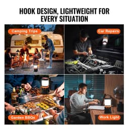 image-VEVOR LED Camping Lantern, All-in-one, 1000LM, 360° Illumination, 4 Lighting Modes, Battery Powered Light, Outdoor Robust Flashlight, Built to Last Light, Ideal for Hiking Fishing Outages Repairs