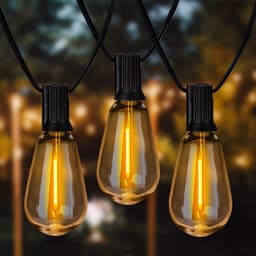 image-VEVOR LED Outdoor String Lights, 50FT, 2700K Dimmable Outside Patio Lights with 15 S14 Shatterproof Bulbs E12 Socket Base, Waterproof Hanging Lights for Porch Backyard Garden Balcony Deck Party Decor