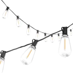 image-VEVOR LED Outdoor String Lights, 50FT, 2700K Dimmable Outside Patio Lights with 15 S14 Shatterproof Bulbs E12 Socket Base, Waterproof Hanging Lights for Porch Backyard Garden Balcony Deck Party Decor