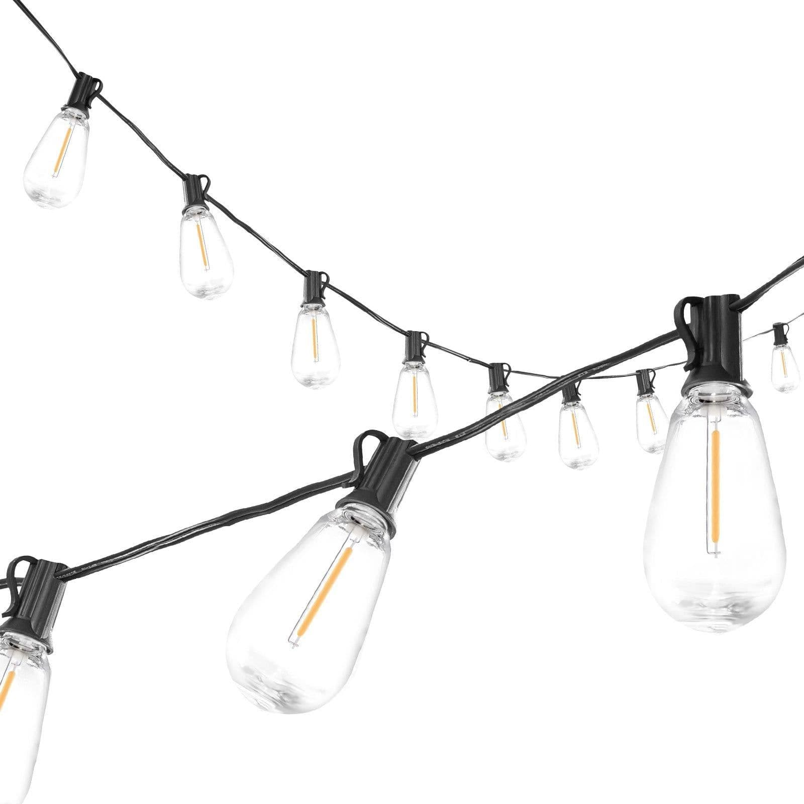 image-VEVOR LED Outdoor String Lights, 50FT, 2700K Dimmable Outside Patio Lights with 15 S14 Shatterproof Bulbs E12 Socket Base, Waterproof Hanging Lights for Porch Backyard Garden Balcony Deck Party Decor