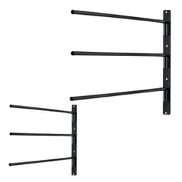 image-VEVOR Wall Mounted Saddle Rack, 30.9 x 29.9 x 5.5 in, 2 Packs Swing Out Saddle Holder, Three Tiers Horse Saddle Stand, Space Saving Horse Pad and Blanket Rack for Tack Room Organization