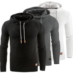 image-Men's Jacquard Sweater Long-sleeved Hoodie Warm Color Hooded Sweatshirt Jacket