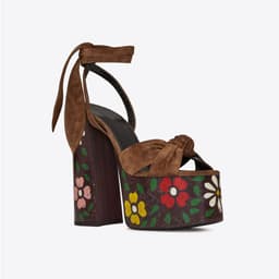 image-Summer new thick-heeled high-heeled shoes fish mouth golden sandals bow star shoes fashion large size women's shoes