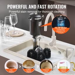 image-VEVOR Electric Commercial Glass Washer, 5-Brush Bar Glass Cleaner, 1200 Cups/Hour Wine Glass Cleaning Machine, Bar Glass Washer for Champagne Glasses, Beer Cups, Mugs, Perfect for Bars and Cafes