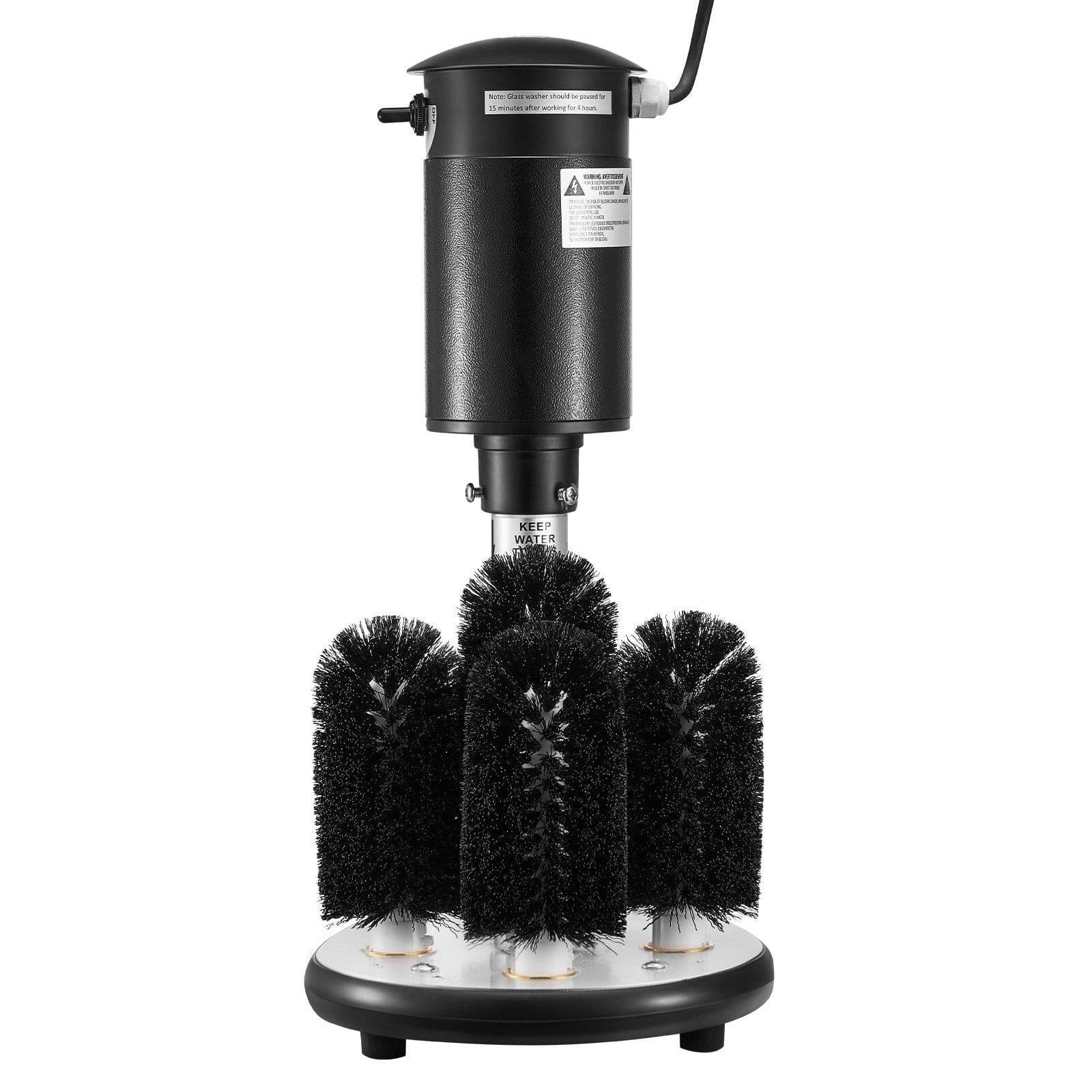 image-VEVOR Electric Commercial Glass Washer, 5-Brush Bar Glass Cleaner, 1200 Cups/Hour Wine Glass Cleaning Machine, Bar Glass Washer for Champagne Glasses, Beer Cups, Mugs, Perfect for Bars and Cafes