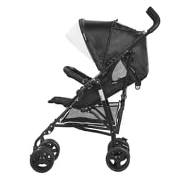 image-VEVOR Leichter Kinderwagen, kompakt, einfach zusammenklappbar, mit verstellbarer Rückenlehne, Rahmen aus Karbonstahl, großem Aufbewahrungskorb, Kinderwagen mit Schirm für Reisen und mehr, Schwarz/Weiß