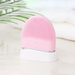 image-Electric silicone cleansing instrument pore cleaning brush mini ultrasonic male and female net red live makeup remover and face wash artifact