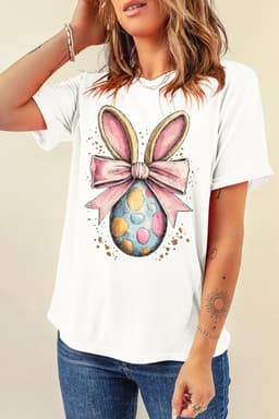 image-White Easter Egg Bunny Ear T Shirt