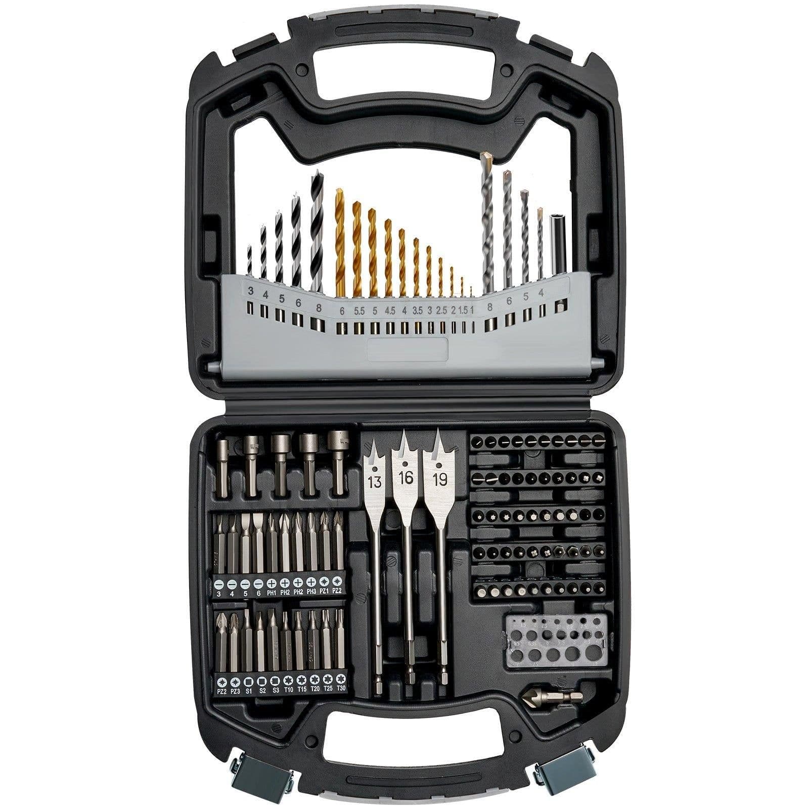 image-VEVOR Drill Bit Set, 101 Pieces Drill and Driver Bit Set, Screwdriver Bit Set Suitable for Wood Metal Cement Drilling and Screw Driving, Drill Bit Sets Combo Kit Assorted in Organized Carrying Case