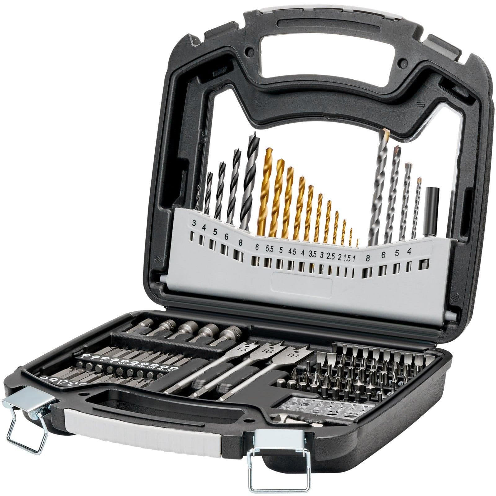 image-VEVOR Drill Bit Set, 101 Pieces Drill and Driver Bit Set, Screwdriver Bit Set Suitable for Wood Metal Cement Drilling and Screw Driving, Drill Bit Sets Combo Kit Assorted in Organized Carrying Case