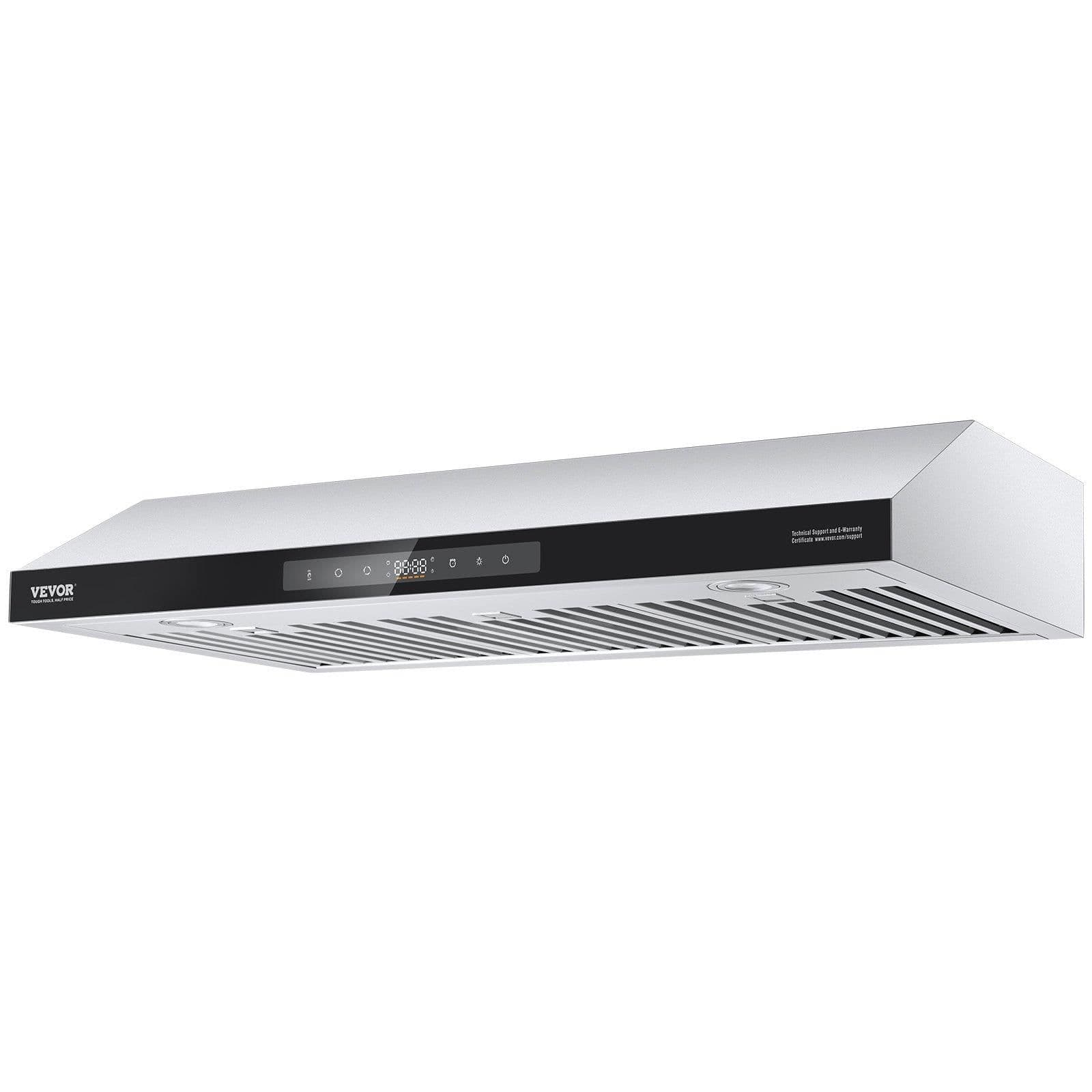 image-VEVOR Under Cabinet Range Hood, 36 Inch Kitchen Vent Hood, 900CFM Dual Motors Stainless Steel Stove Hood, with Gesture & Touch Control, LED Light, and 4-Speed Exhaust Fan