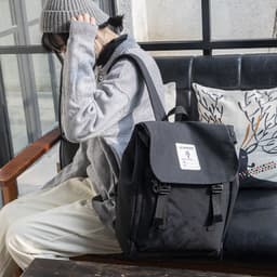 image-Canvas Backpack 2019 New South Korea Dongdaemun Double Belt Pure Color Backpack Middle School Student School Bag Casual Female Bag