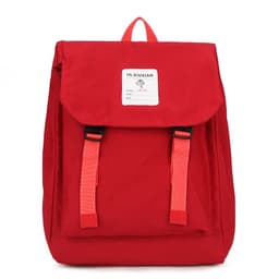 image-Canvas Backpack 2019 New South Korea Dongdaemun Double Belt Pure Color Backpack Middle School Student School Bag Casual Female Bag