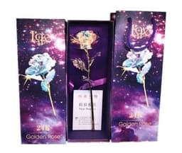 image-24K Luminous Color Gold Rose Flower Set
