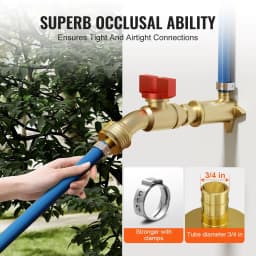 image-VEVOR Pipe Fittings, 3/4" 12PCS Brass Pipe Fittings, Clamp-style 3/4 NPT Pipe Connector Brass Air Fittings, Heavy Duty Plumbing Fittings NPT Adapter for Heating/Shower Systems, Water Pipes