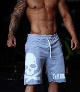 image-Fitness leisure shorts 5 points library stretch breathable summer loose training running fashion tide moisture wicking and quick-drying