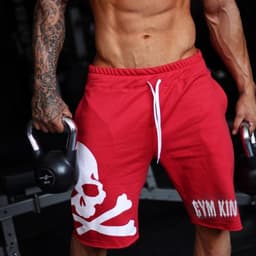 image-Fitness leisure shorts 5 points library stretch breathable summer loose training running fashion tide moisture wicking and quick-drying