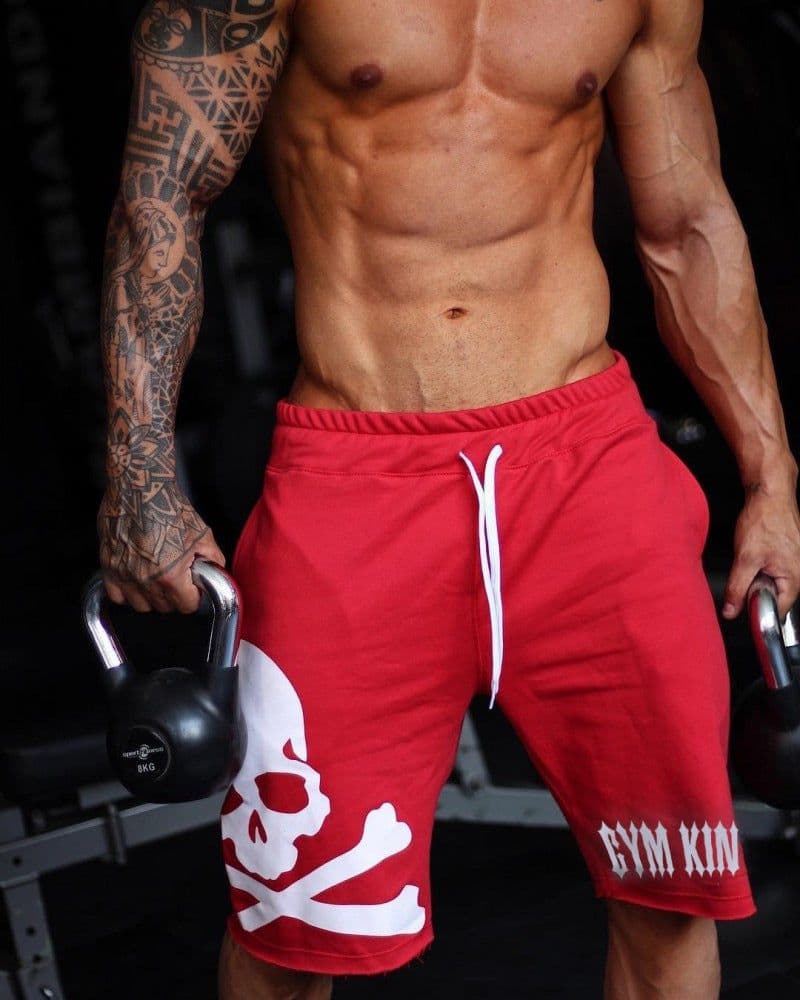 image-Fitness leisure shorts 5 points library stretch breathable summer loose training running fashion tide moisture wicking and quick-drying