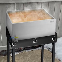 image-VEVOR Maple Syrup Evaporator Pan, 24.9 Gallon, 362 Cups of 8.8oz Maple Syrup, Flat Evaporator Pan with 1 Valve and 3 Heating Methods, 304 Stainless Steel Maple Syrup Pan for Home, Outdoor