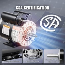 image-VEVOR 2HP SPL Air Compressor Electric Motor, 115/230V, 20/10 Amps, 56 Frame 3450RPM, 5/8" Keyed Shaft, 1.88" Shaft Length, Single Phase, CCW/CW (Factory Setting is CCW)