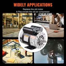 image-VEVOR 2HP SPL Air Compressor Electric Motor, 115/230V, 20/10 Amps, 56 Frame 3450RPM, 5/8" Keyed Shaft, 1.88" Shaft Length, Single Phase, CCW/CW (Factory Setting is CCW)