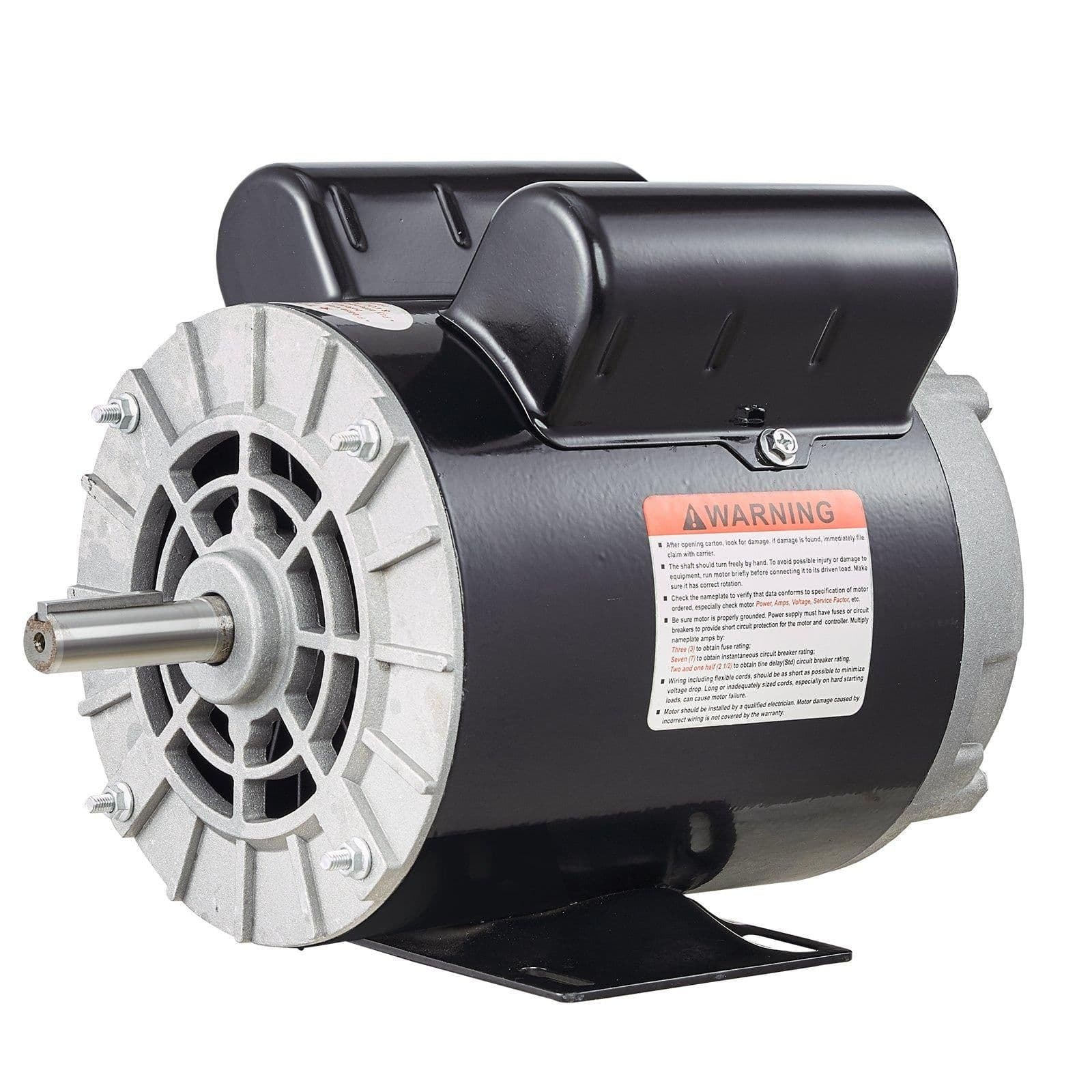 image-VEVOR 2HP SPL Air Compressor Electric Motor, 115/230V, 20/10 Amps, 56 Frame 3450RPM, 5/8" Keyed Shaft, 1.88" Shaft Length, Single Phase, CCW/CW (Factory Setting is CCW)