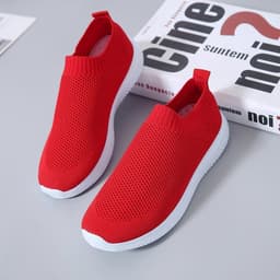 image-Cross-border foreign trade Amazon AliExpress large size 35-43 size deep mouth rubber loafers mesh flat-heel casual shoes