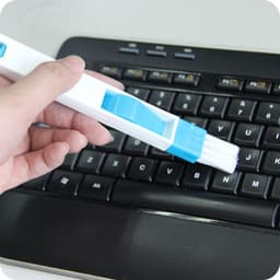 image-Blue Cleaning Brush for Windows & Keyboard Slots - Plastic Dustpan