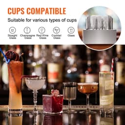 image-VEVOR Wine Glass Polisher Machine, 8-Brush Glass Polishing Machine, 660 Cups/Hour Electric Commercial Glass Polisher for Champagne Glasses, Beer Cups, Mugs, Perfect for Bar Restaurant Kitchen