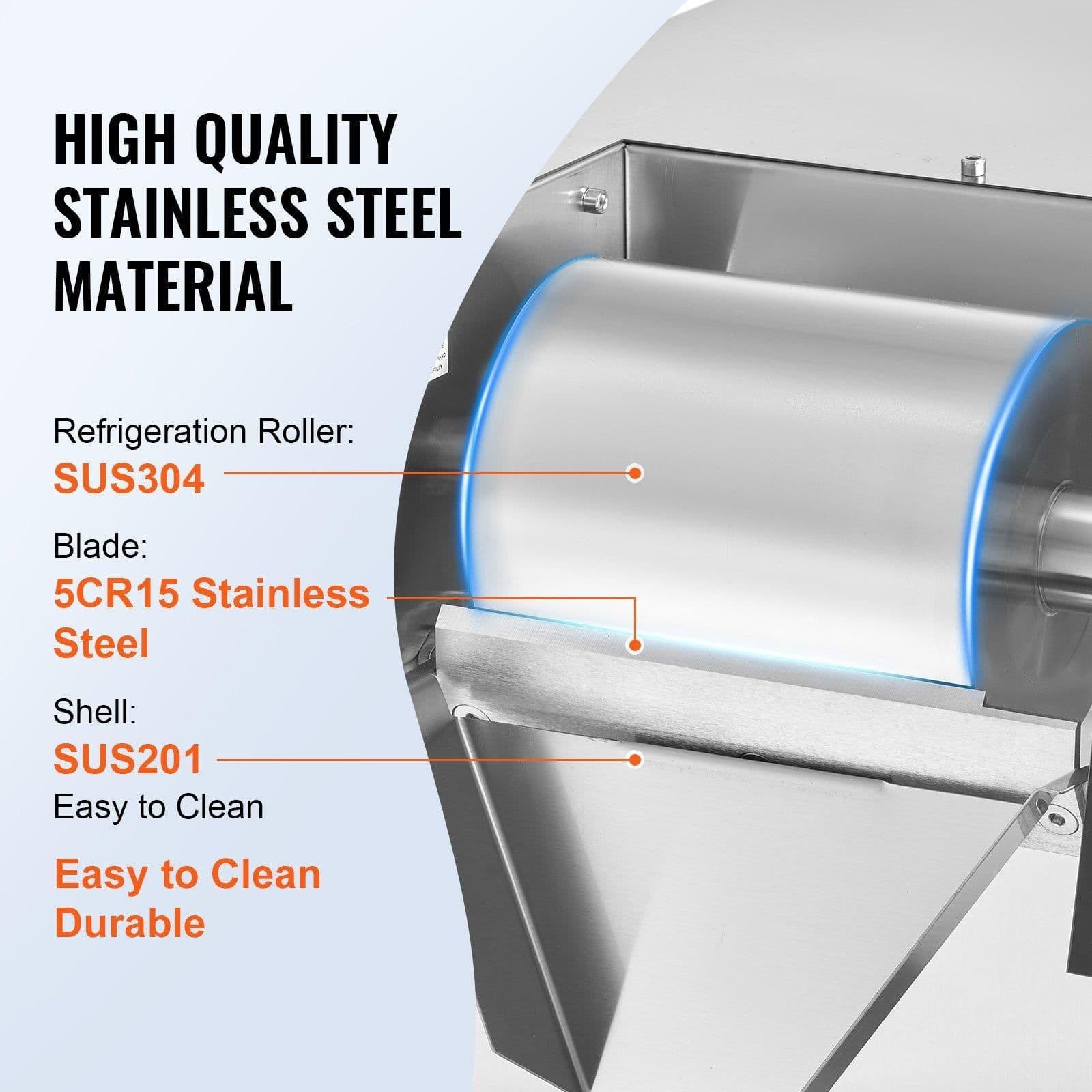 image-VEVOR Commercial Snowflake Ice Machine, 573LBS/24H Snowflake Ice Maker, Stainless Steel Ice Shaver Machine, Electric Snow Cone Maker, Air Cooling System for Rapid Heat Dissipation, for Bakery, Cafe