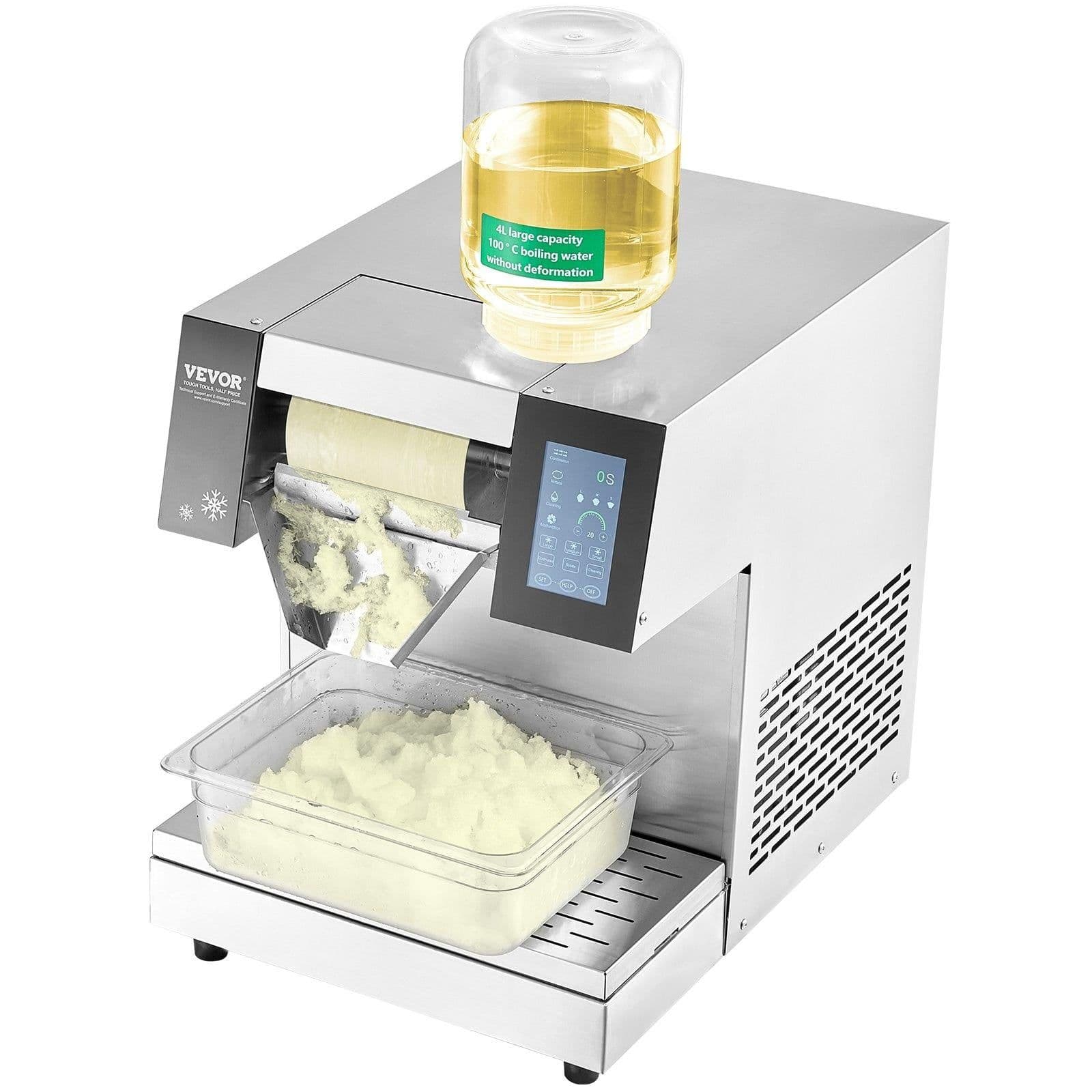 image-VEVOR Commercial Snowflake Ice Machine, 573LBS/24H Snowflake Ice Maker, Stainless Steel Ice Shaver Machine, Electric Snow Cone Maker, Air Cooling System for Rapid Heat Dissipation, for Bakery, Cafe