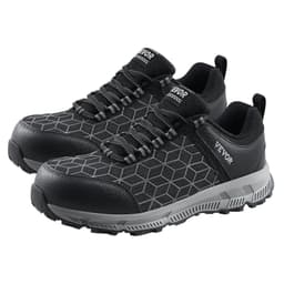 image-VEVOR Steel Toe Shoes for Men, US Size 12 Wide, Men’s Cushion Sport Safety Toe Athletic Work Shoe, Indestructible Safety Sneakers Lightweight,Breathable Industry Construction Work Shoes, Black