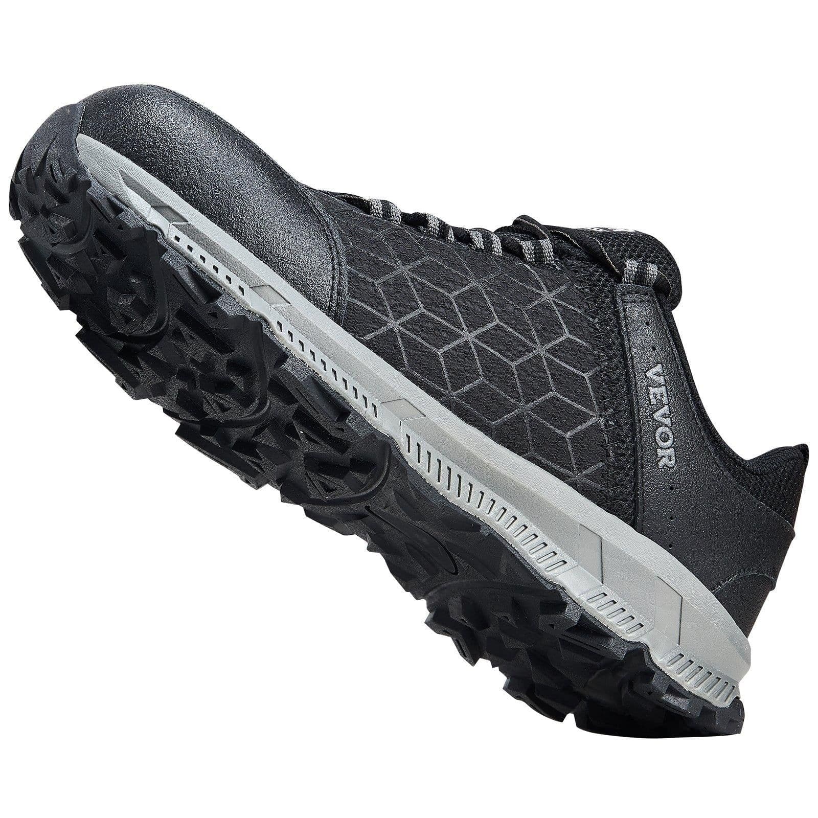 image-VEVOR Steel Toe Shoes for Men, US Size 12 Wide, Men’s Cushion Sport Safety Toe Athletic Work Shoe, Indestructible Safety Sneakers Lightweight,Breathable Industry Construction Work Shoes, Black