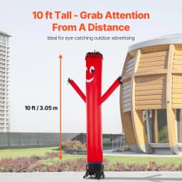 image-VEVOR Inflatable Tube Man Set, 10 ft Tall, Wacky Waving Inflatable Dancing Tube Guy with 9/10 HP Blower, PP Shell IPX3 Waterproof Blower Fan, for Outdoor Advertising Business Store Party