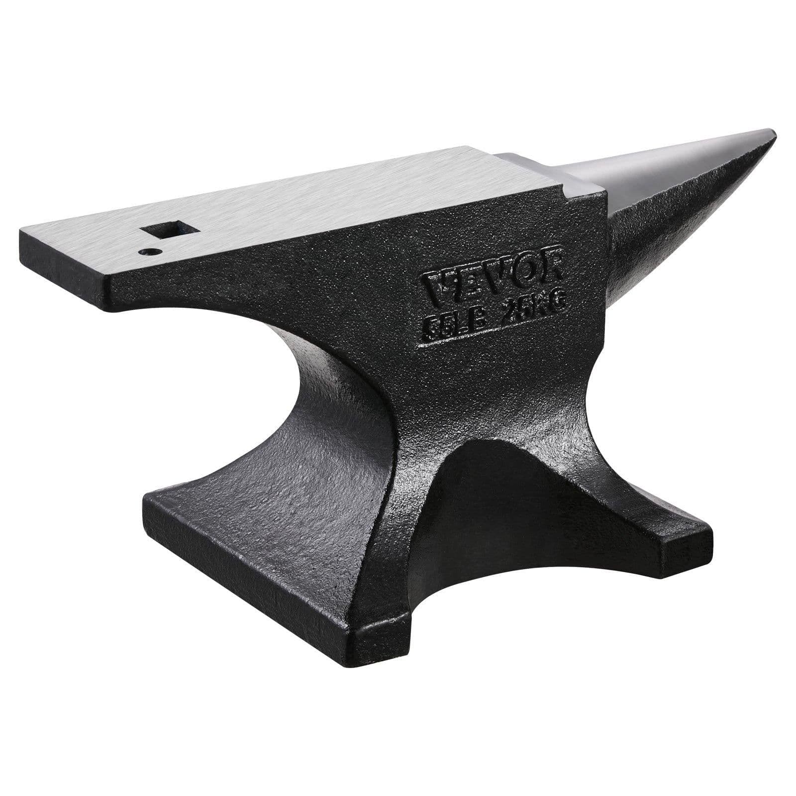 image-VEVOR Single Horn Anvil, 55lbs Cast Steel Anvil, High Hardness Rugged Round Horn Anvil for Blacksmiths, with Large Countertop and Stable Base, Metal Working Tool for Metal Bending, Shaping, Twisting