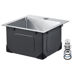image-VEVOR 15 inch Kitchen Sink Workstation, 304 Stainless Steel Top Mount Sinks, Drop-In Single Bowl Farmhouse Basin with Accessories, Household Dishwasher Sinks for RV, Prep Kitchen, Laundry Room, Bar