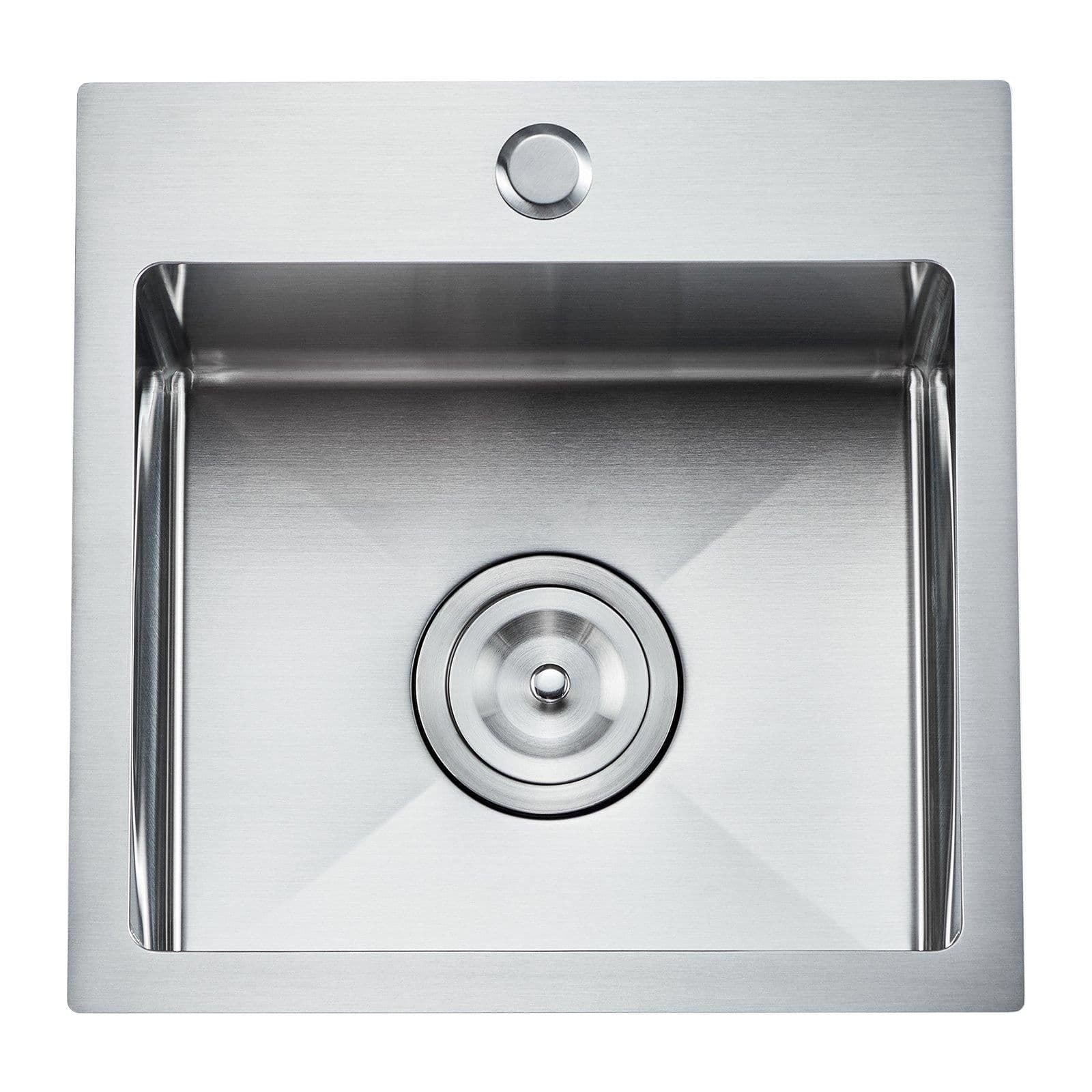 image-VEVOR 15 inch Kitchen Sink Workstation, 304 Stainless Steel Top Mount Sinks, Drop-In Single Bowl Farmhouse Basin with Accessories, Household Dishwasher Sinks for RV, Prep Kitchen, Laundry Room, Bar