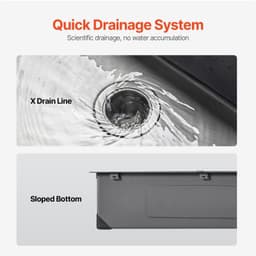 image-VEVOR 33 inch Kitchen Sink Workstation, 304 Stainless Steel Top Mount Sinks, Drop-In Single Bowl Farmhouse Basin with Accessories, Household Dishwasher Sinks for RV, Prep Kitchen, and Bar (Black)