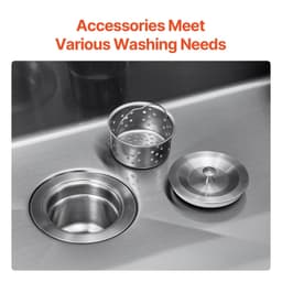 image-VEVOR 33 inch Kitchen Sink Workstation, 304 Stainless Steel Top Mount Sinks, Drop-In Single Bowl Farmhouse Basin with Accessories, Household Dishwasher Sinks for RV, Prep Kitchen, and Bar (Black)