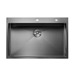image-VEVOR 33 inch Kitchen Sink Workstation, 304 Stainless Steel Top Mount Sinks, Drop-In Single Bowl Farmhouse Basin with Accessories, Household Dishwasher Sinks for RV, Prep Kitchen, and Bar (Black)