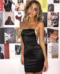 image-2019 AliExpress wish hot sale foreign trade Europe and the United States nightclub sexy lace-up halter sling bag hip tight dress