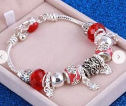 image-2019 Pando Fashion Glass Beaded Bracelet Alloy Four-leaf Clover Pendant Bracelet DIY Beaded Bracelet