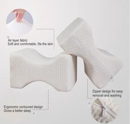image-Orthopedic Memory Foam Knee Wedge Pillow for Sleeping Sciatica Back Hip Joint Pain Relief Contour Thigh Leg Pad Support Cushion